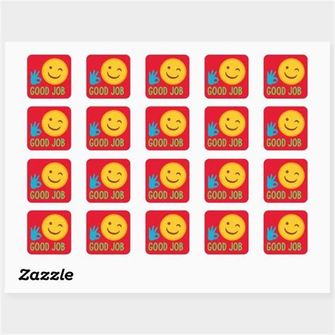 Good Job Emoji Square Sticker Zazzle Emoji Stickers Good Job