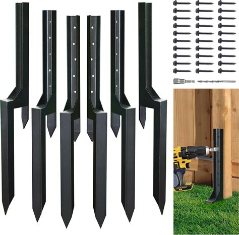 Amazon Com Fence Post Repair Steel Stakes Anchor Ground Spike Pack