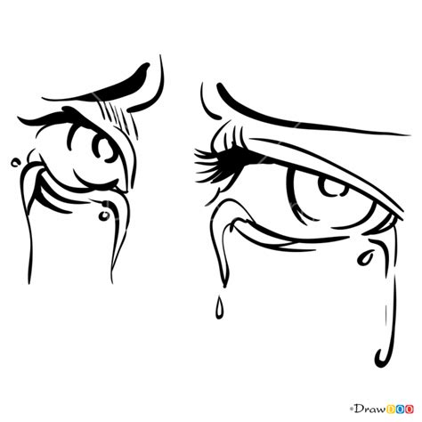 How To Draw Crying Eyes Png Black And White Crying Eyes Drawing