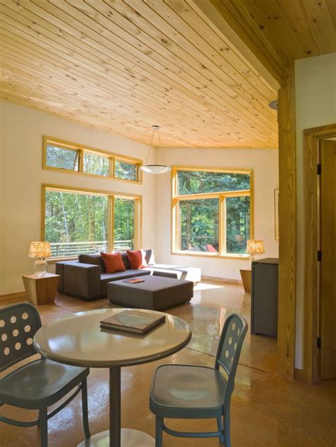 Pictured here is the interior of aschauer construction's mountain pine model. Knotty Pine Ceiling | Houzz