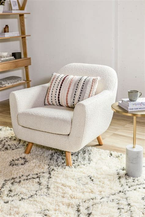 Gabriola Ivory Bouclé Lounge Chair Accent Chairs For Living Room