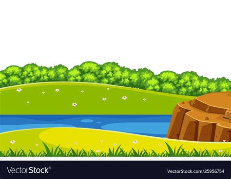A Flat Nature Landscape Royalty Free Vector Image