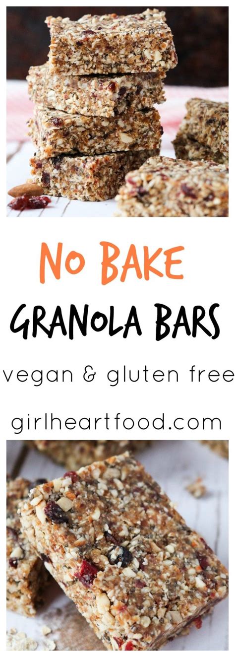 Chewy no bake healthy granola bar recipe made with nuts, coconut, dried fruit and whatever your heart desires! Easy No Bake Granola Bars (Vegan & Gluten Free) | Recipe ...
