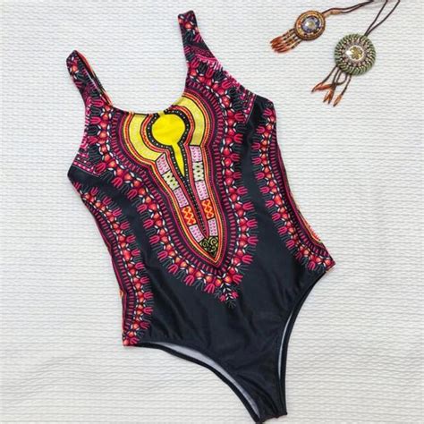 Womail Swimwear Women Curve Appeal Dashiki African Print One Piece