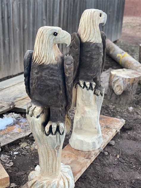 4ft Eagle chainsaw carving - The Wood Carvers