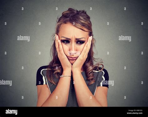 Sad Woman Looking Down Stock Photo Alamy
