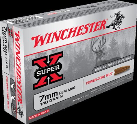 7mm Remington Magnum Ammunition Winchester 140 Grain 20 Rounds