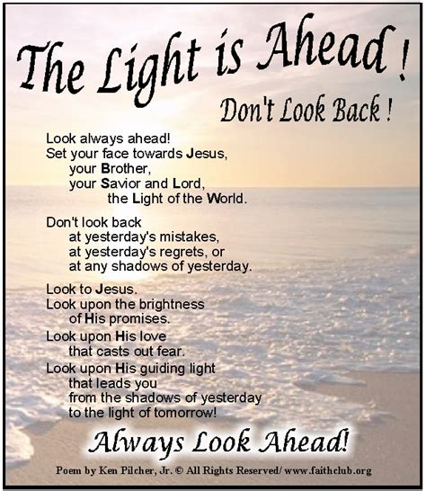 Poem About Being Optimistic In Lifenever Look Back Always Look Ahead