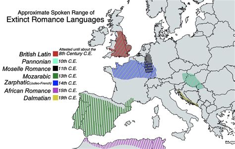 Range Of Extinct Romance Languages Rlinguisticmaps