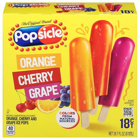 Popsicle Orange Cherry Grape Ice Pops Shop Ice Cream And Treats At H E B