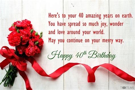 There are many people who become very depressed when they reach this age, something that especially happens with women, some of whom even need treatment for symptoms of depression. 40th Birthday Wishes, Messages, Quotes, Images for Facebook, WhatsApp Picture SMS - Txts.ms