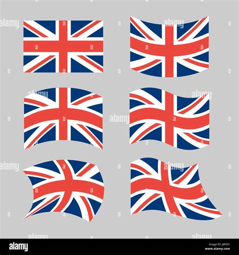 Great Britain Flag Set National Flag Of British State State Symbols