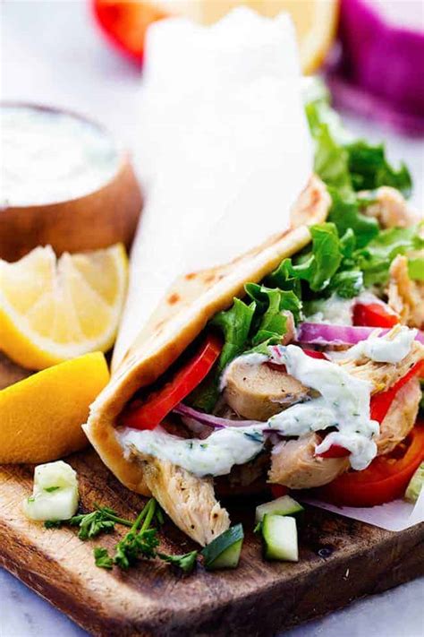 Slow Cooker Greek Chicken Gyros With Tzatziki Feastrecipes