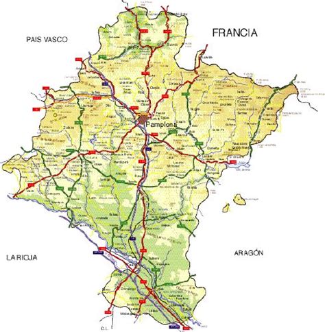 Mapas De Carreteras En Navarra Y Pueblos De Navarra