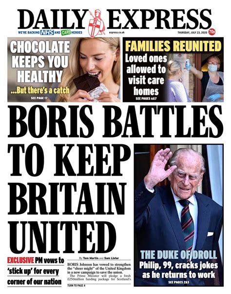 Daily Express Front Page 23rd Of July 2020 Tomorrows Papers Today