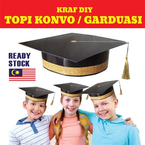 Topi Konvo Kraf Diy Topi Graduasi Graduation Mortarboard Craft Diy