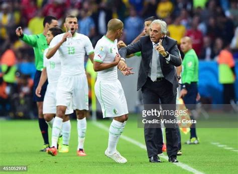 Head Coach Vahid Halilhodzic Of Algeria Gives Instructions During The