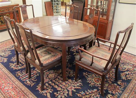 Lot Chinese Rosewood Dining Table And Chair Set