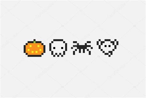 Pixel art minimaliste icônes halloween image vectorielle par chuckchee