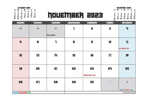 Printable November 2023 Calendar Free 12 Templates