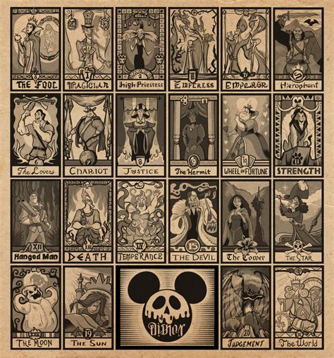 Sketches Finally Done For All The Disney Villain Tarot Cards Disney