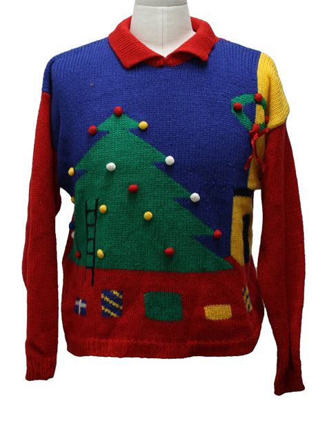 1980s Totally 80s Ugly Christmas Sweater 80s Authentic Vintage