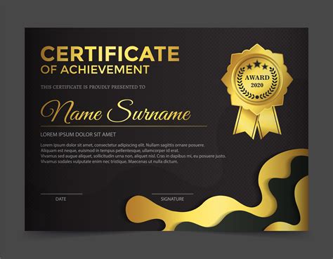 Premium Golden Black Certificate Template Design 1340232 Vector Art At