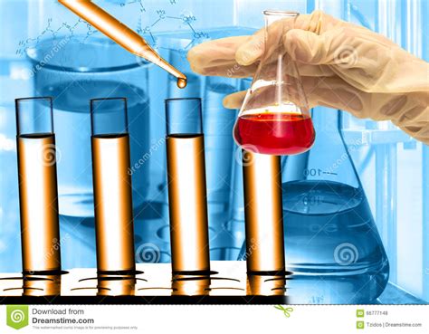 Chemical Laboratoryscientist Dropping The Reagent To Test Tube Stock