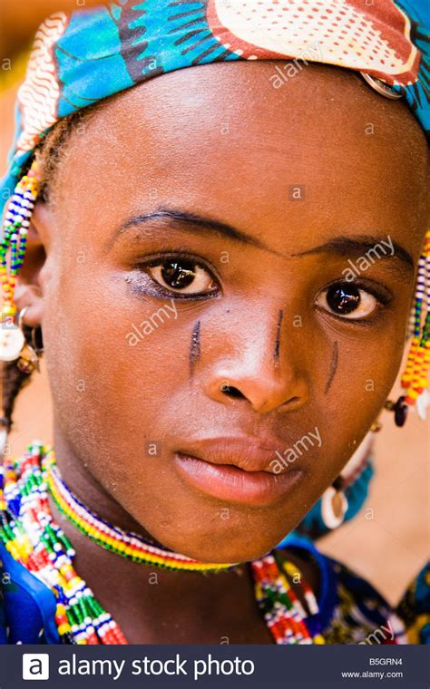 Fulani Girl In Village In Niger West Africa Stock Photo Alamy