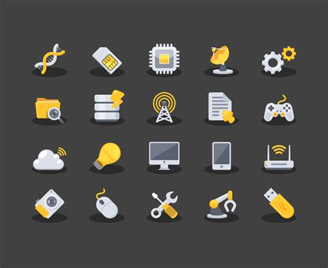 Yellow Techno Icons Iconstore