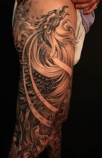 Leg Sleeve Phoenix Tattoo Chronic Ink