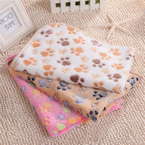 New Cute Cat Bed Mats Soft Flannel Fleece Paw Foot Print Warm Pet