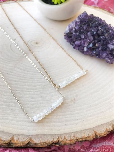 Moonstone Bar Necklace