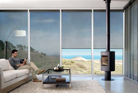Motorized Solar Screen Shades Automated And Electric Shades Fashion