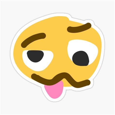 Cursed Woozy Face Emoji Sticker By Combrero Redbubble