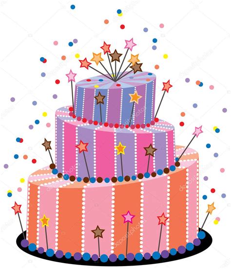 Vector Big Birthday Cake Stock Vector Image By ©dmstudio 9859206