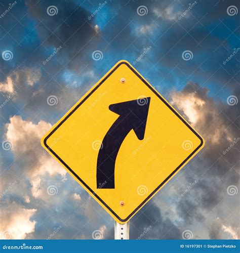 Road Sign Right Curve Stock Image Image 16197301