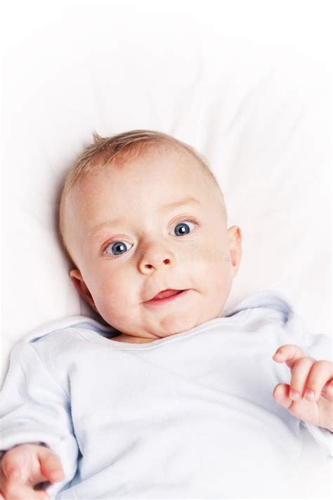 Baby Boy Lying In Bed Stock Photo Image Of Lying Person 48735088