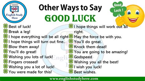 Different Ways To Say Good Luck Other Ways To Say Good Luck In English