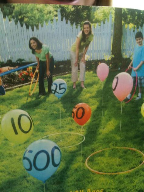 Toss Hula Hoop Over Balloon Game Outdoor Party Games Kids Party