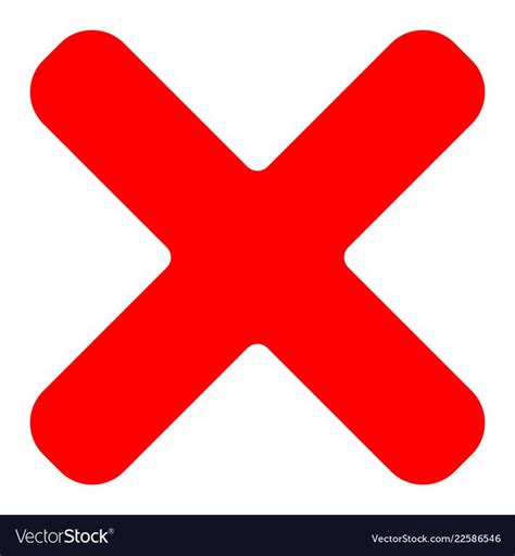 Red Cross Symbol Icon As Delete Remove Fail Failure Or Incorrect