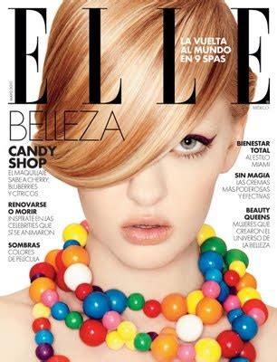 A Woman With Colorful Necklaces On The Cover Of A Magazine Called Ellie