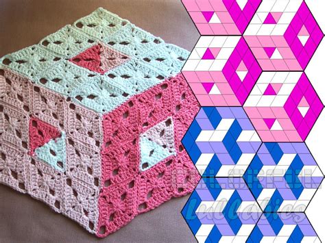 Optical Illusion Crochet Pattern 3d Illusion Stacked Cubes No Etsy