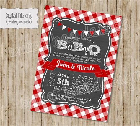 Baby Q Shower Invitation Bbq Joint Baby Shower Barbeque Baby Shower