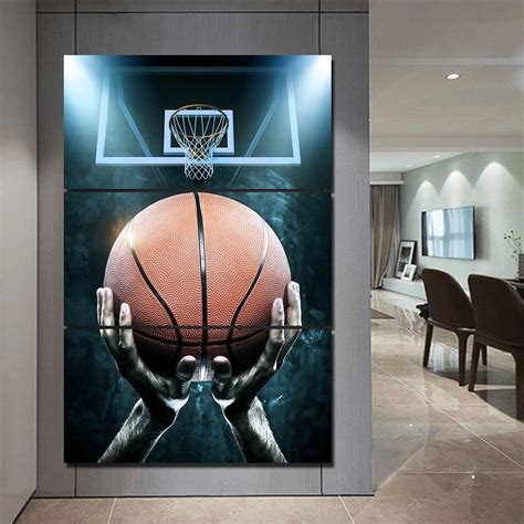 Basketball Held In Hands Wall Art Canvas Wall Art Pictures Canvas