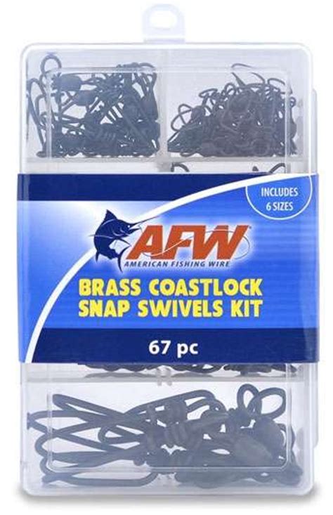 Afw Brass Coastlock Snap Swivels Kit 67 Pieces Tackledirect