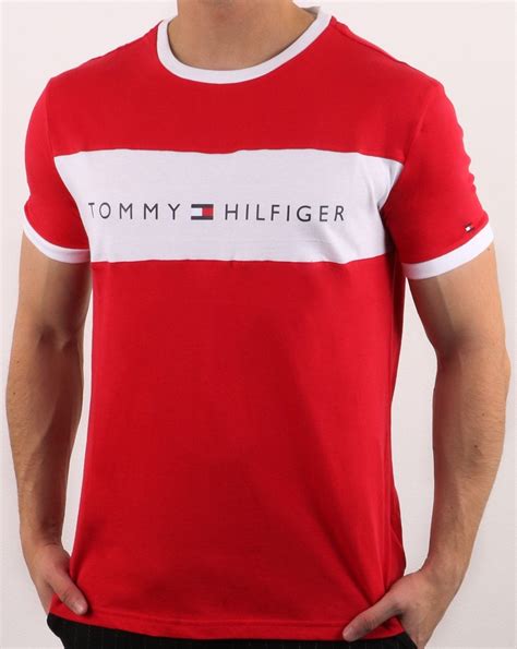 tommy hilfiger flag t shirt in red 80s casual classics