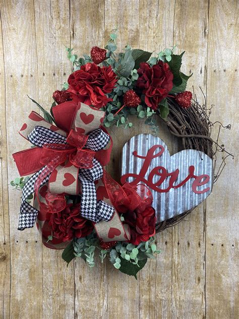 Valentines Wreath For Front Door Valentine Heart For Door Valentine