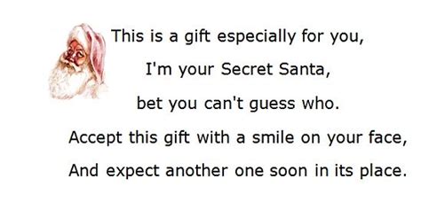 Secret Santa Poems Clever Sayings