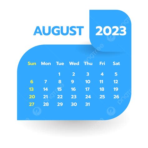 August 2023 Calendar Design Vector August 2023 August 2023 Calendar